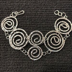 Elegant Silver Spiral Bracelet